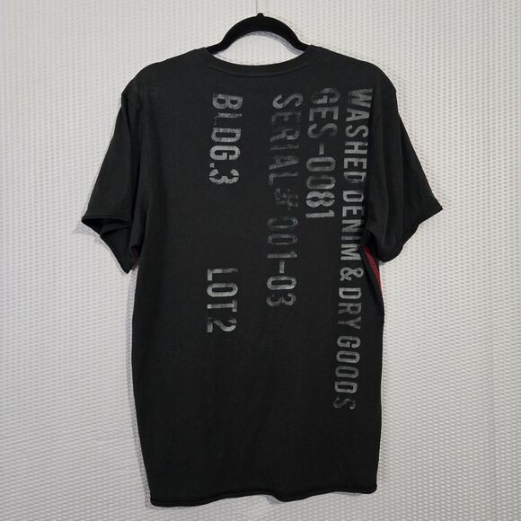 Guess Mens Black Los Angeles V-Neck Short Sleeve T-Shirt Size M Basic Casual Gym - Picture 2 of 5